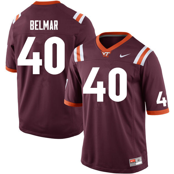 Men #40 Emmanuel Belmar Virginia Tech Hokies College Football Jerseys Sale-Maroon